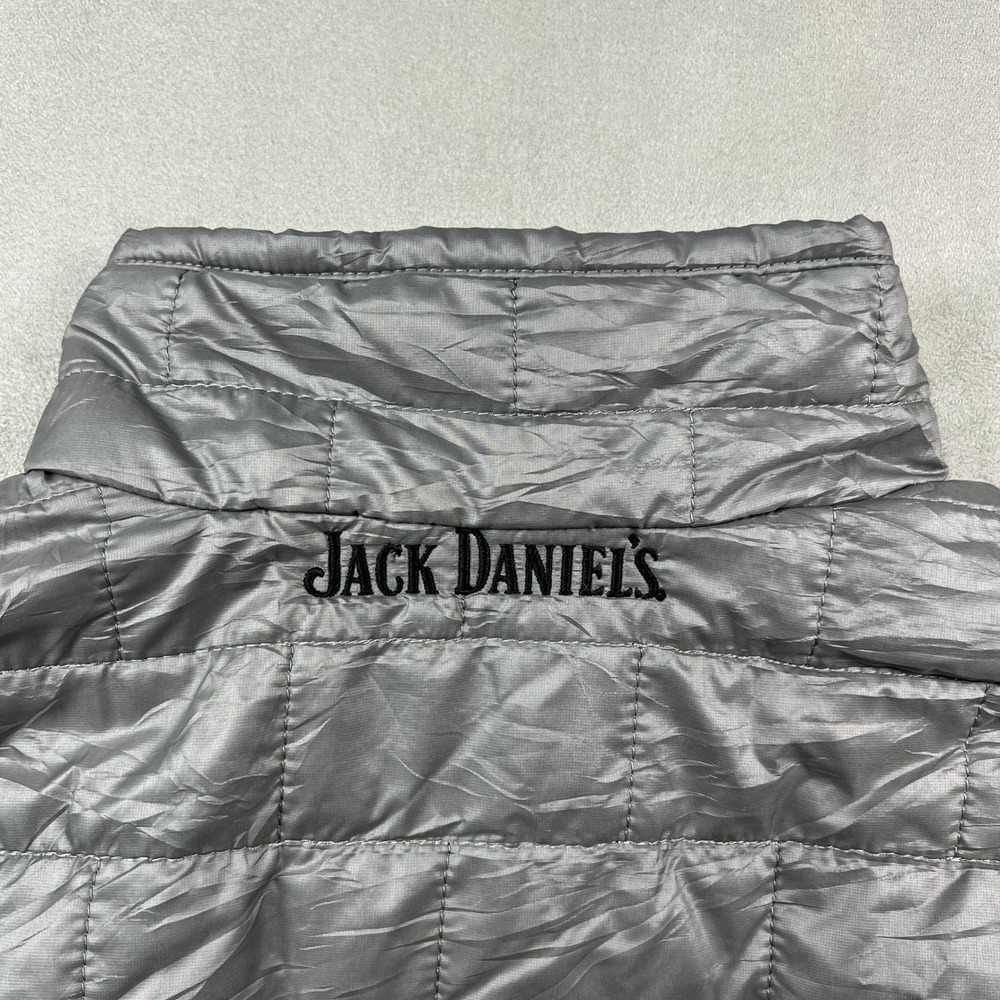 Patagonia Nano Puff Jacket Women M Gray Full Zip Puffer Outdoor x Jack Daniels - Picture 10 of 11